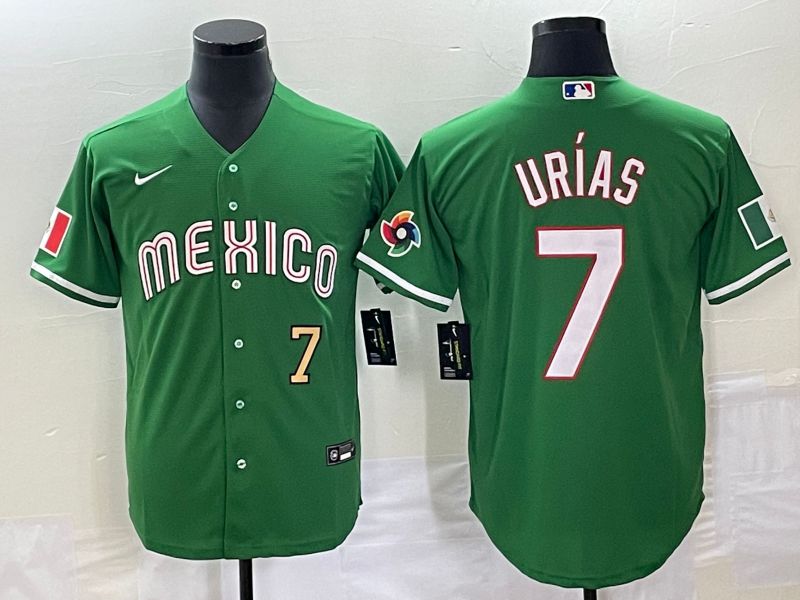 Men 2025 World Cup Mexico #7 Urias Green Nike MLB Jersey style 3184
